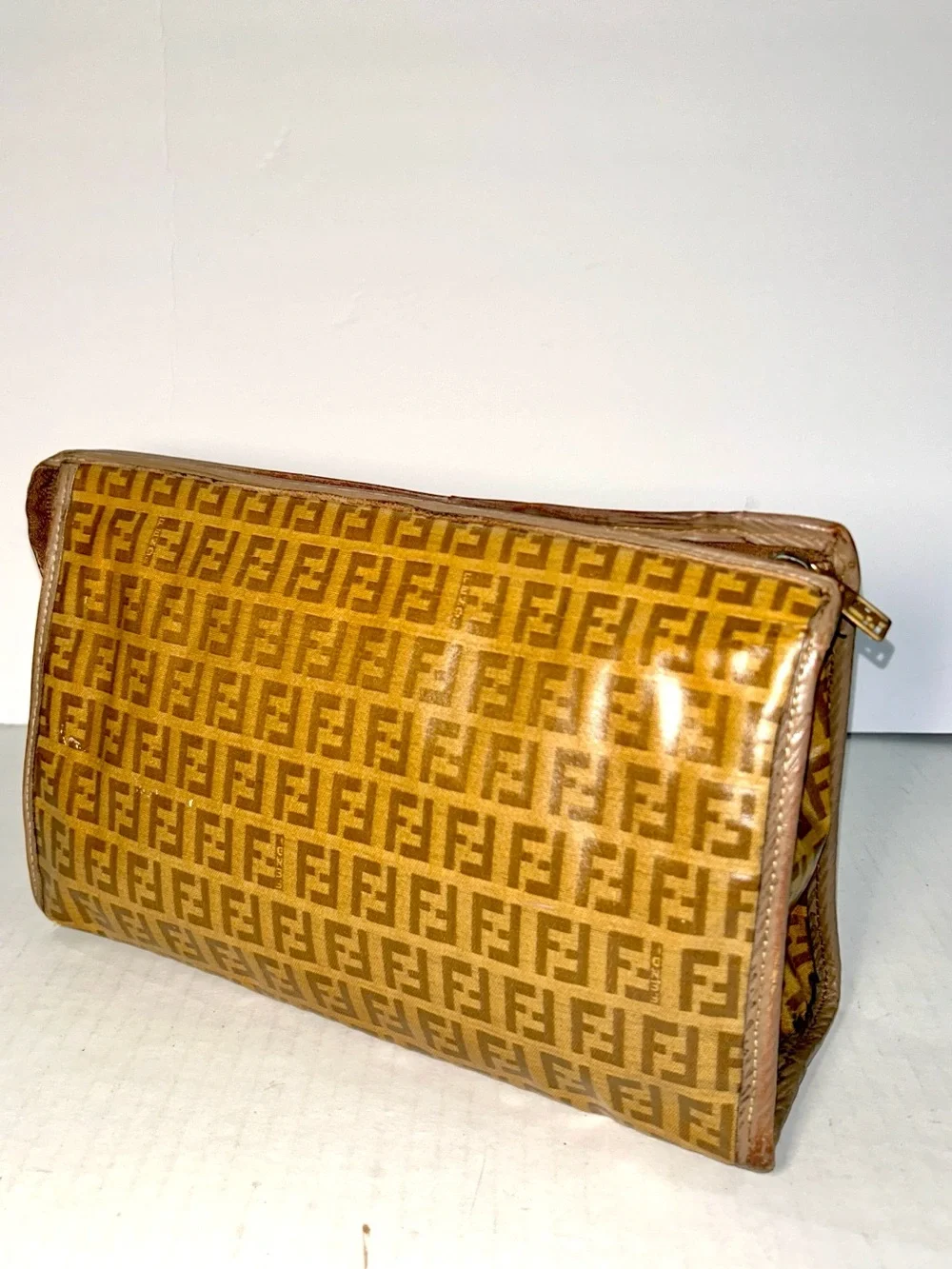 AUTHENTIC FENDI ZUCCA Monogram unisex Clutch Bag
